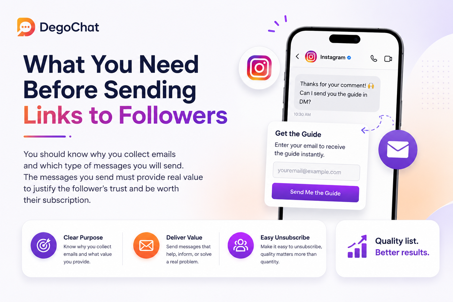 What needs to be clarified before using email for follow-up?